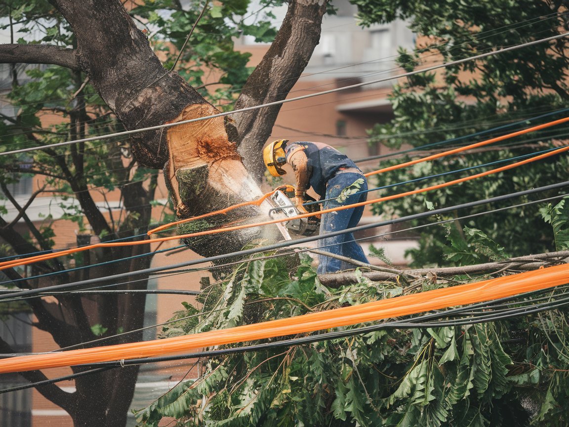 a-photo-of-a-tree-being-removed-near-power-lines